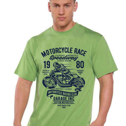 Motorcycles Race Men's Bamboo Viscose/Organic Cotton Short Sleeve Graphic T-Shirt