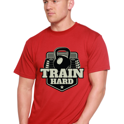 Train Hard Men's Bamboo Viscose/Organic Cotton Short Sleeve Graphic T-Shirt