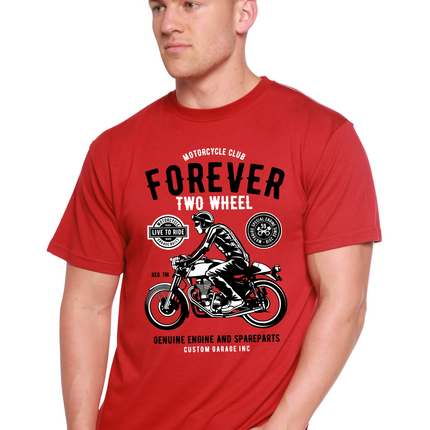 Forever Two Wheel Men's Bamboo Viscose/Organic Cotton Short Sleeve Graphic T-Shirt