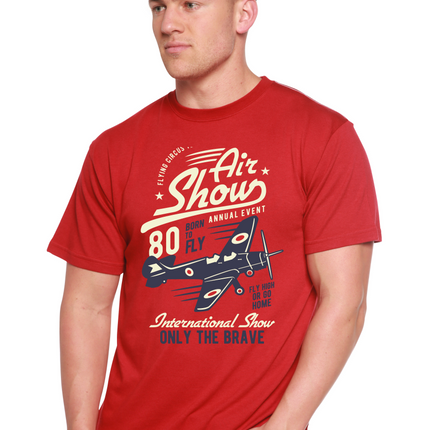 Air Show Men's Bamboo Viscose/Organic Cotton Short Sleeve Graphic T-Shirt