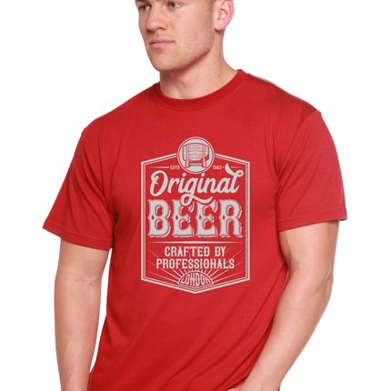 Original Beer Men's Bamboo Viscose/Organic Cotton Short Sleeve Graphic T-Shirt