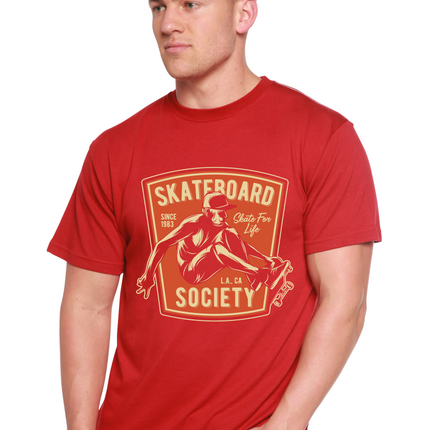 Skateboard Society Men's Bamboo Viscose/Organic Cotton Short Sleeve Graphic T-Shirt