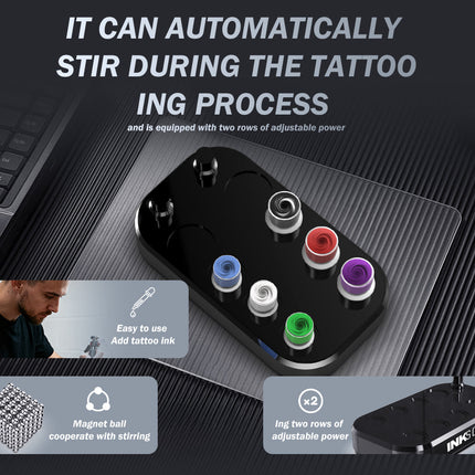 INKSOUL® TATTOO INK CUP MIXER 8 sites Aluminum alloy frame