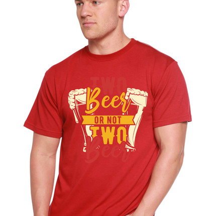 Two Beer Men's Bamboo Viscose/Organic Cotton Short Sleeve Graphic T-Shirt