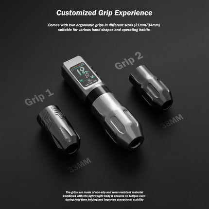 INKSOUL® Tattoo Machine Wiresles Pen 4.2MM Strokes Two Grips Two Batteries Two Modes 2 in 1 | HV6 PRO