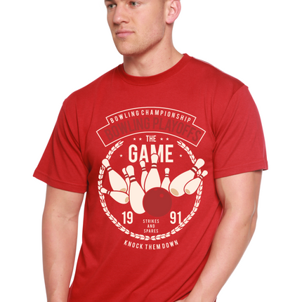 Bowling Playoffs Men's Bamboo Viscose/Organic Cotton Short Sleeve Graphic T-Shirt