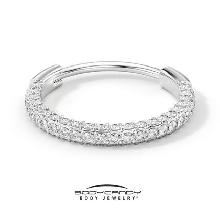 18G Implant Grade Titanium Triple Sided Micro Gem Hinged Nose Hoop