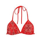 S / Red Paisley Bikini Top