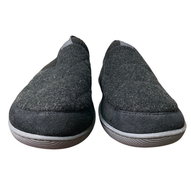 RockDove Womens 9 Gray Slippers Memory Foam Knit Cuff Closed Back House Shoes