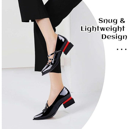 New LingxiaUne Womens Size 8 Black Patent Leather Dress Pointed Toe Loafer Shoes