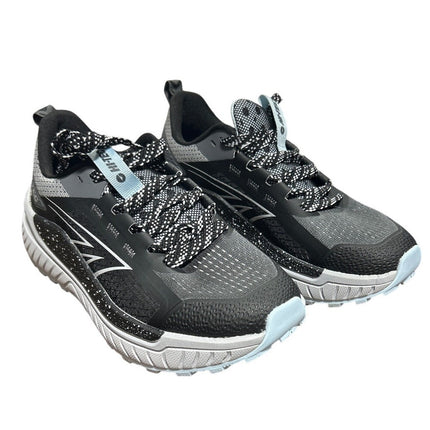 Hi-Tec Womens Size 6.5 Black Gray Spotted Lace Up Comfort Athletic Tennis Shoes