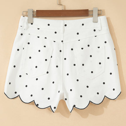 Elise Embroidered Scallop Hem Shorts