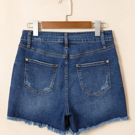Holland Hem Distressed Whiskery Shorts
