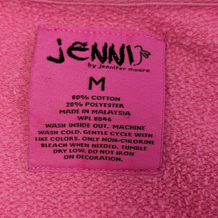 Jenni Juniors Medium PolyCotton Peace Stars Long Sleeve Full Zip Hooded Jacket