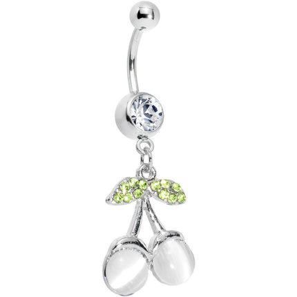 Delicious Clear Cherry Dangle Belly Ring