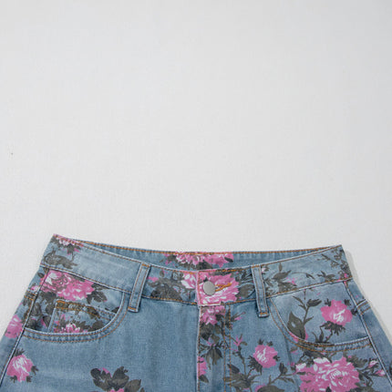 Esme Floral Print Bootcut Jeans