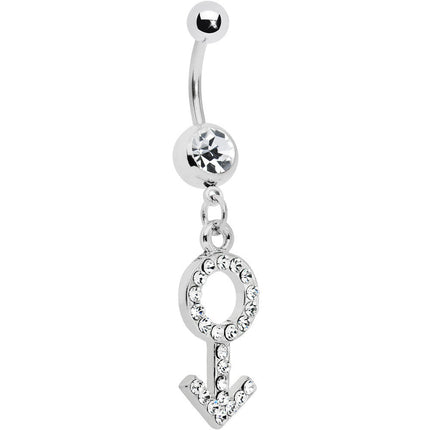 Crystalline Male Symbol Belly Ring