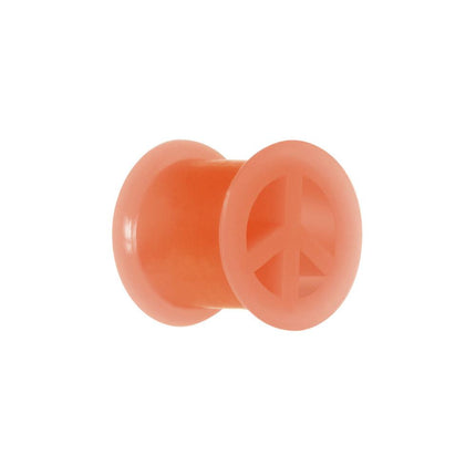 Neon Silicone Peace Sign Tunnel 00G to 14mm