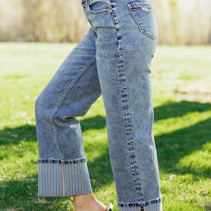 Elia Cuffed Straight Loose Jeans