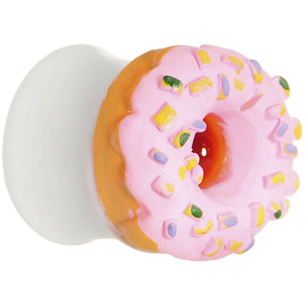 9/16 Pink Frosted Doughnut Saddle Plug