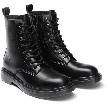 Dream Pairs Womens Size 10 Black Faux Leather Lace Up Low Heel Combat Boots