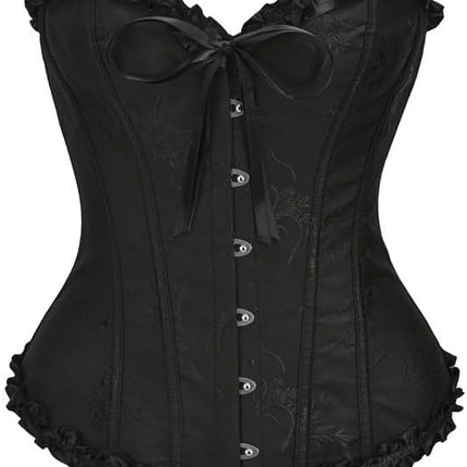 Corset Tops for Women,Lace Bustier Corset Lingerie top,Renaissance Overbust Corset Push Up Bodysuit