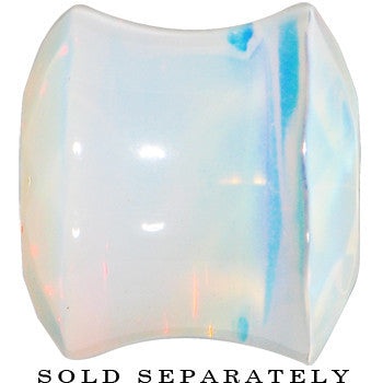 2G Opalite Semi Precious Stone Faceted Double Flare Plug