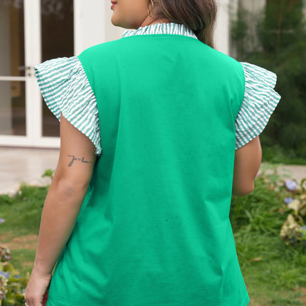 Presley Trim Flutter Sleeve PLUS Blouse