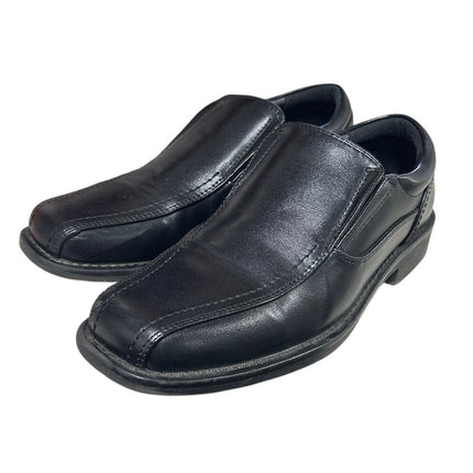Bruno Marc Boys Size 5 Black Faux Leather Slip-On No Tie Loafer Dress Shoes