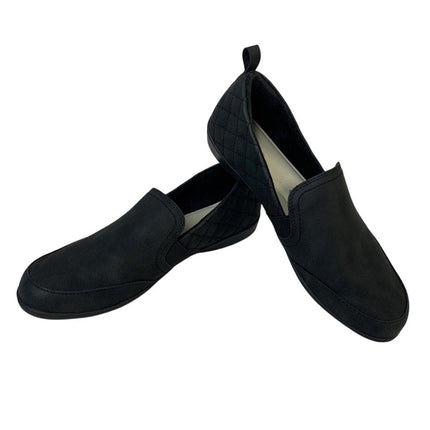 JSport Womens Size 8 Black Faux Leather Lisa Slide On Lined Memory Foam Shoes