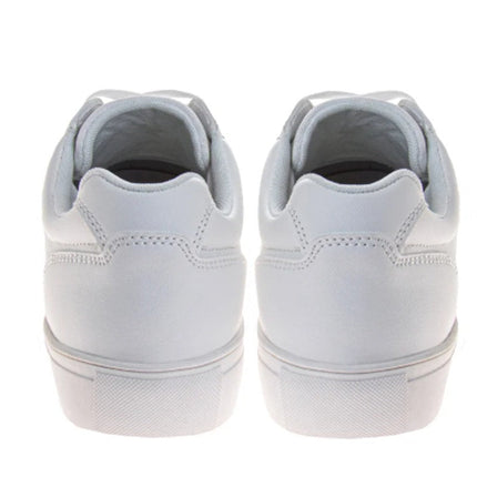 Perry Ellis Mens Size 12 White Faux Leather Lace Up Low Top Sneaker Shoes