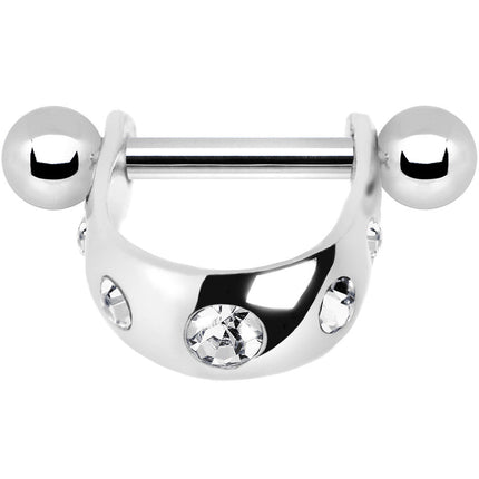 Silver 925 Clear Gem Mini Cartilage Shield Earring