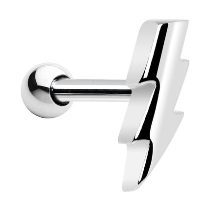 Silver 925 Lightning Bolt Cartilage Tragus Earring