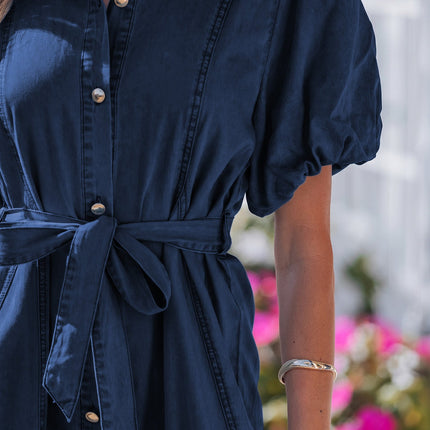 Makayla Bubble Sleeve Long Dress