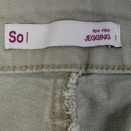 SO Juniors Size 7 Cotton Blend Low Rise Denim Jeggings w Pockets Belt Loops