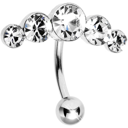 Crystalline Gem Five Across Top Mount Belly Ring