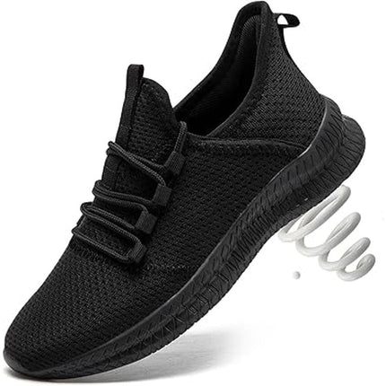 New Qujgs Womens Size 10 Black Breathable Mesh Lace Up Athletic Sneaker Shoes
