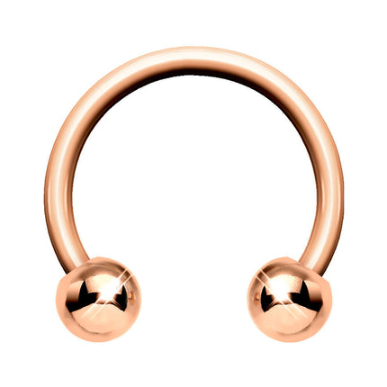 18G Rose Gold Circular Horseshoe Barbell 5/16 3mm Ball