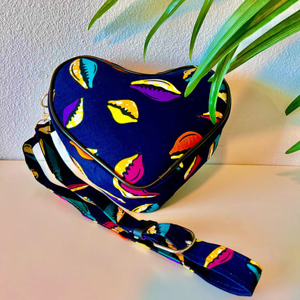 Asya Kente Heart Shaped Crossbody Bag