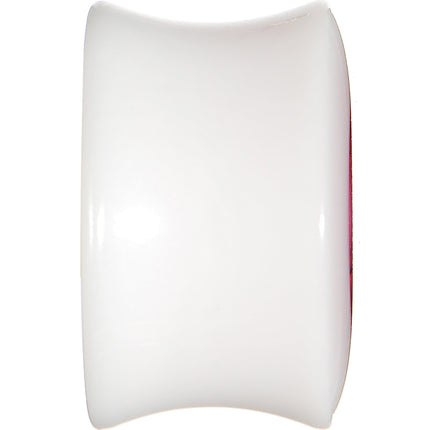 5/8 White Acrylic Pink Metallic Rose Flower Plug