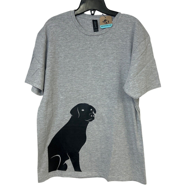 New Hand Printed Mens 4XL Gray Heathered Black Lab Dog Short Sleeve Tee Shirt