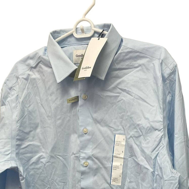New NWT Mens Large 16-16.5 Collar Long Sleeve Button Up Standard Fit Dress Shirt
