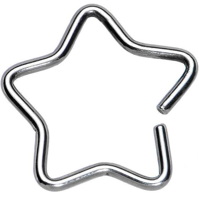 16G 1/2 Steel Hollow Star Closure Daith CartilageTragus Earring