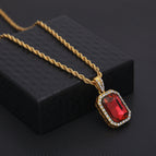Golden red + 3mm steel twist chain