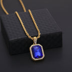 Golden blue + 3mm steel twist chain