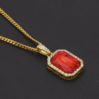 Golden red + 3mm steel Cuban chain