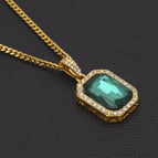Gold green + 3mm steel Cuban chain