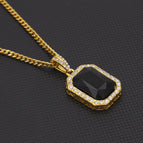 Gold black + 3mm steel Cuban chain