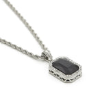 Silver black + 3mm steel twist chain
