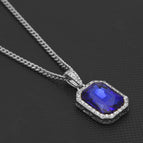 Silver blue + 3mm steel Cuban chain